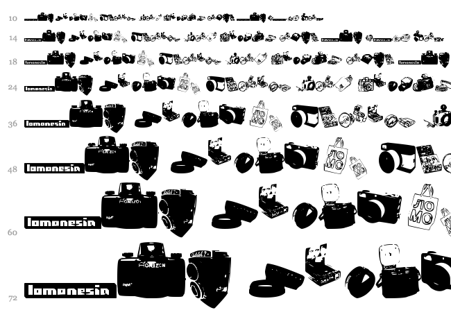 Lomonesia Dingbats font waterfall